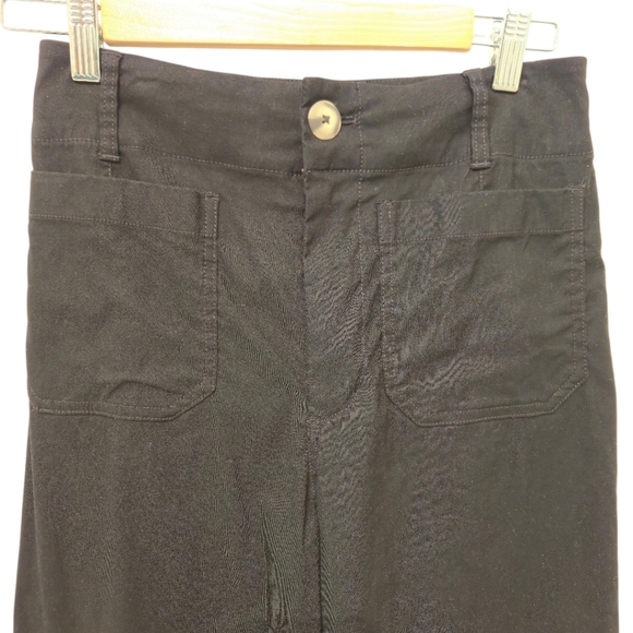 Anthropologie Maeve The Colette Magic Fabric Crop Wide Leg Pants Sz 27 Black - Picture 7 of 13
